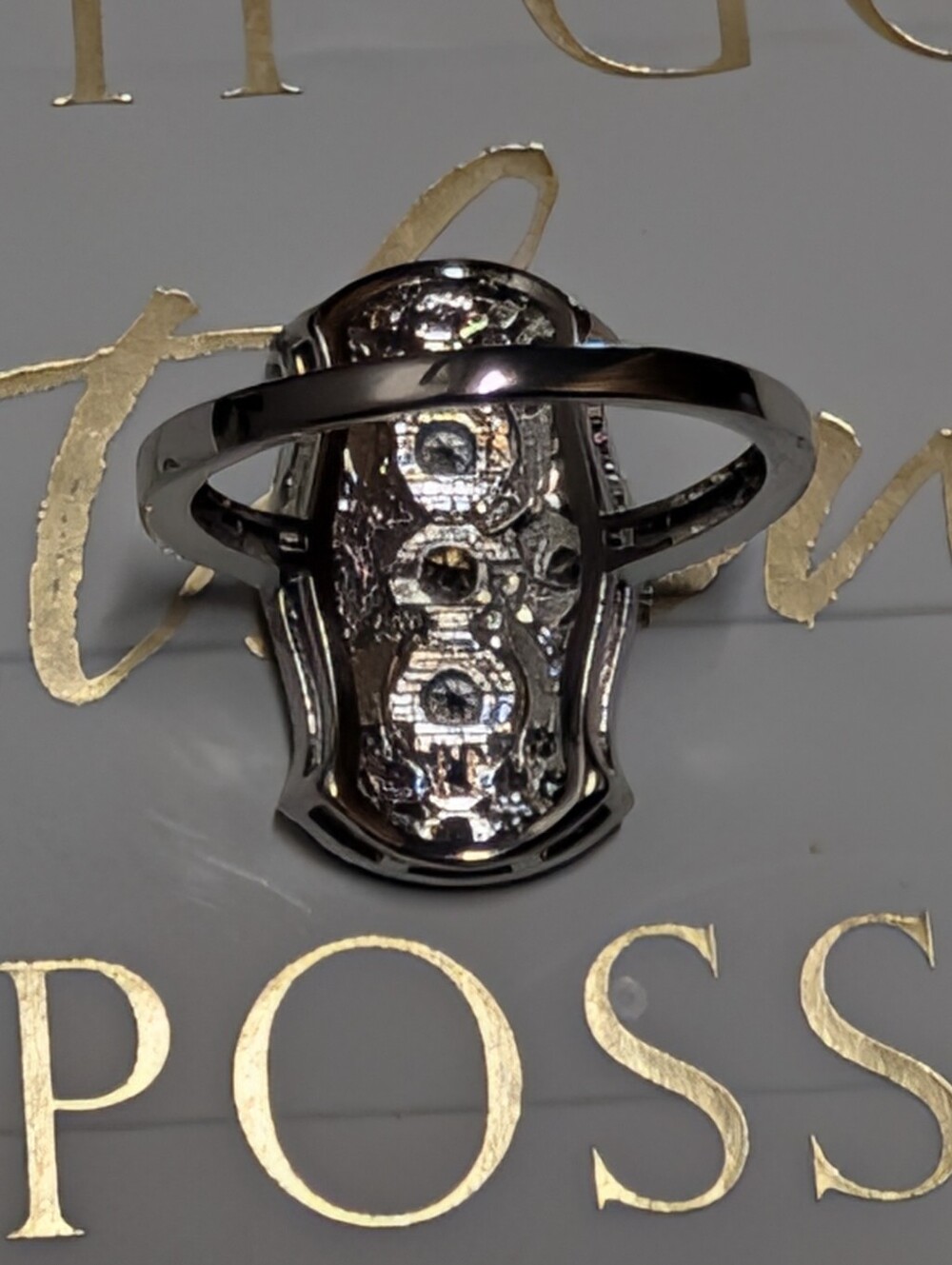 Stunningly Gorgeous Estate Style Pave And Round Channel Set CZ Silver Ring - Picture 8 of 9